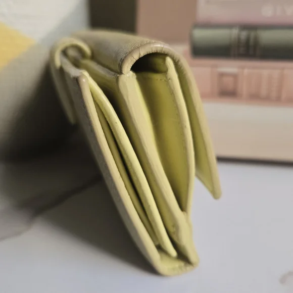 Alexander McQueen Yellow Saffiano Leather Trifold Wallet - Picture 14 of 16